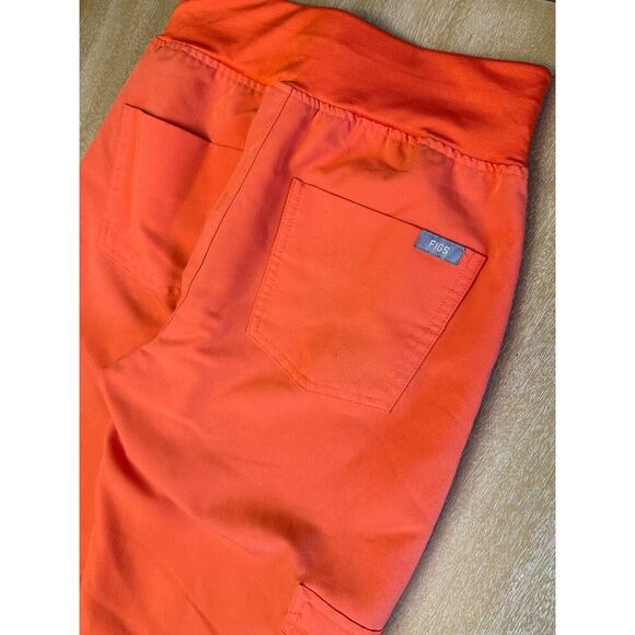 High Waisted Zamora Jogger Scrub Pants Sunset Orange - Picture 4 of 6